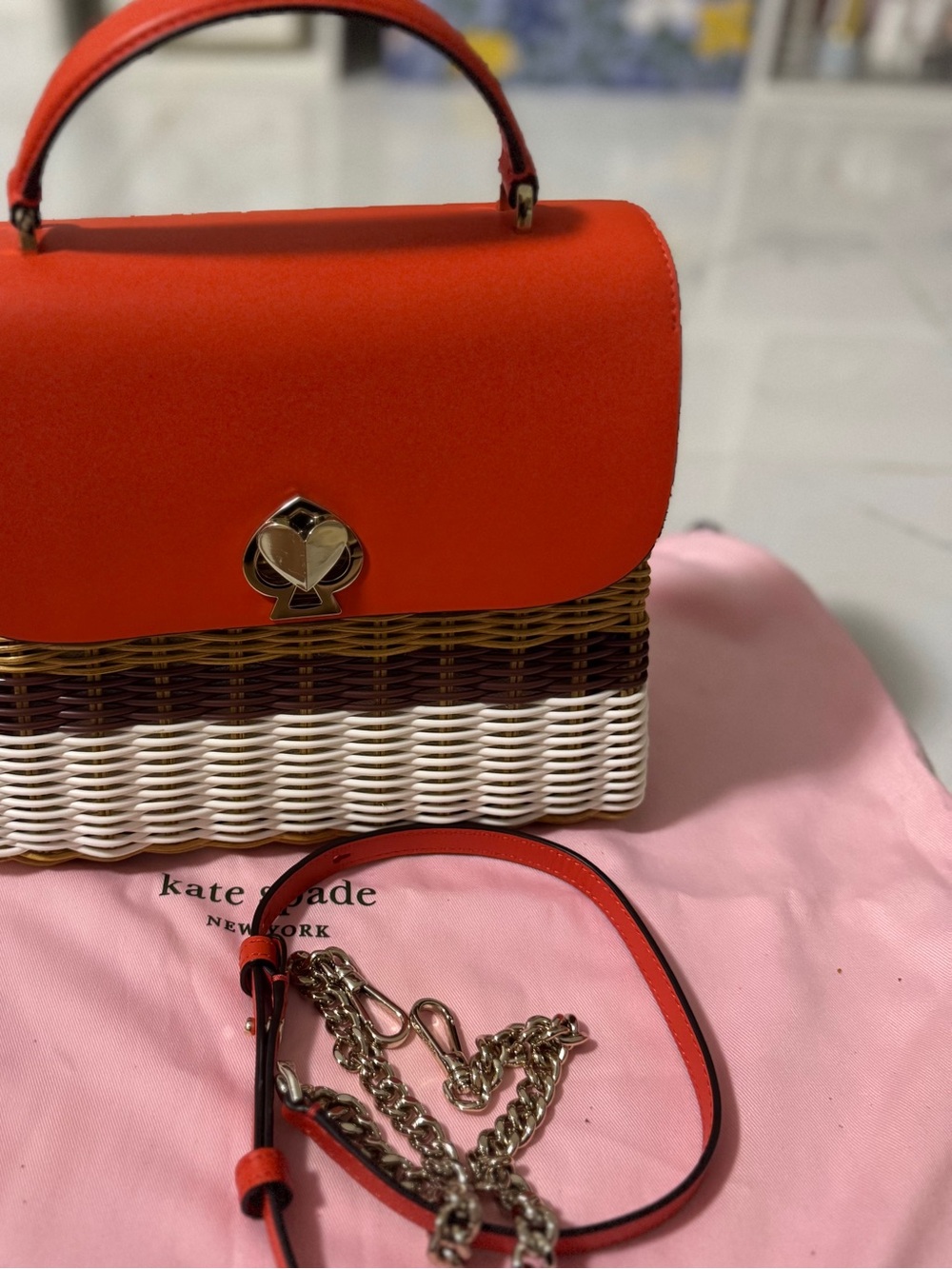 kate spade Coral-Orange medium Top-Handle Bag